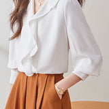 Early Autumn Stylish Office Ruffled Shirt - liwisi