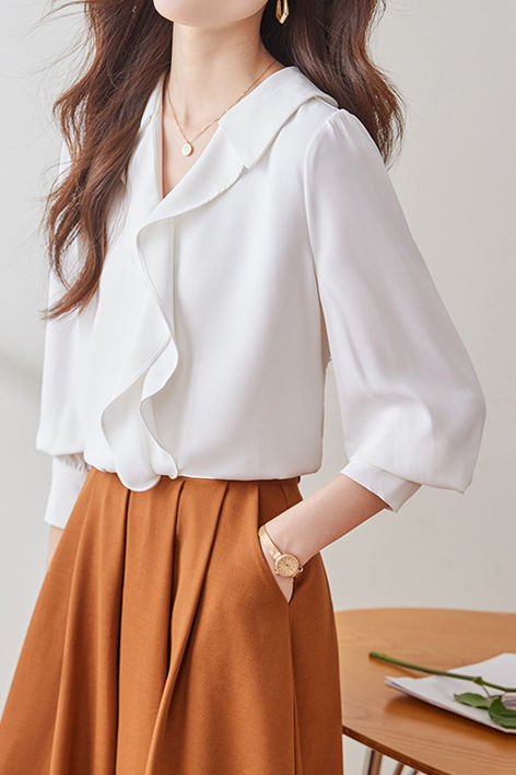 Early Autumn Stylish Office Ruffled Shirt - liwisi