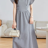 Fashionable Versatile Black and White Plaid Dress - liwisi