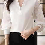 Early Autumn Casual Hollow Spliced Shirt - liwisi