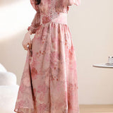 Early Autumn Exquisite Floral Long-Sleeve Dress - liwisi
