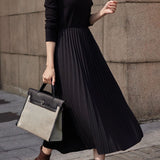 Black French Style Pleated Dress - liwisi