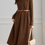 Elegant Sleeveless Corduroy Thickened Dress - liwisi