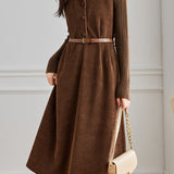Elegant Sleeveless Corduroy Thickened Dress - liwisi