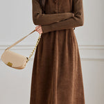 Elegant Sleeveless Corduroy Thickened Dress - liwisi