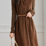 Elegant Sleeveless Corduroy Thickened Dress - liwisi
