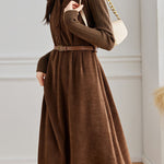 Elegant Sleeveless Corduroy Thickened Dress - liwisi
