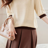 Early Autumn Textural Color-Blocked Knitwear - liwisi