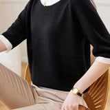 Early Autumn Textural Color-Blocked Knitwear - liwisi