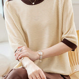 Early Autumn Textural Color-Blocked Knitwear - liwisi