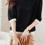 Early Autumn Textural Color-Blocked Knitwear - liwisi