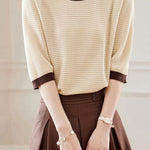 Early Autumn Textural Color-Blocked Knitwear - liwisi