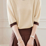 Early Autumn Textural Color-Blocked Knitwear - liwisi