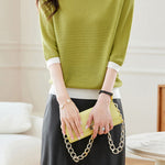 Early Autumn Textural Color-Blocked Knitwear - liwisi
