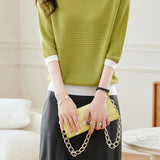 Early Autumn Textural Color-Blocked Knitwear - liwisi
