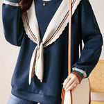Fashionable Bowknot Fake Two-Piece Sweatshirt - liwisi
