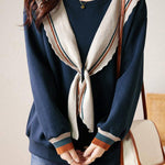 Fashionable Bowknot Fake Two-Piece Sweatshirt - liwisi