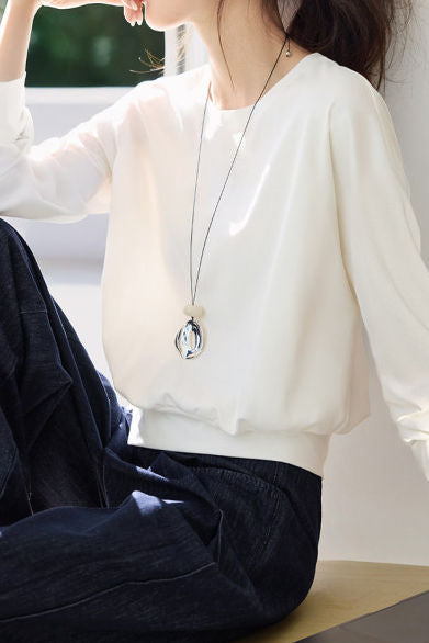Casual Versatile Round Neck Long-Sleeve T-Shirt - liwisi