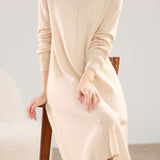 Straight-Leg Loose Knit Dress - liwisi