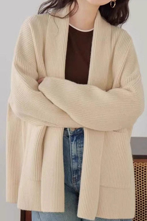 Casual Versatile Loose Slouchy Knit Coat - liwisi