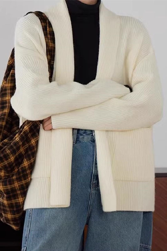 Casual Versatile Loose Slouchy Knit Coat - liwisi