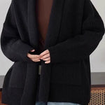 Casual Versatile Loose Slouchy Knit Coat - liwisi