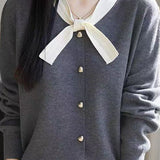 Fashionable Bow Knit Cardigan - liwisi
