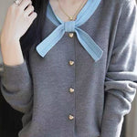 Fashionable Bow Knit Cardigan - liwisi