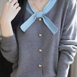 Fashionable Bow Knit Cardigan - liwisi
