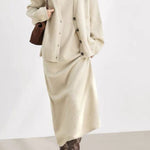 Stylish Slouchy Cardigan & Dress Two-Piece Set - liwisi