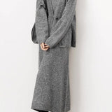 Stylish Slouchy Cardigan & Dress Two-Piece Set - liwisi