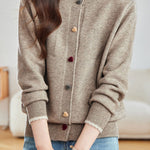 Minimalist Stylish Color-Block Knit Cardigan - liwisi