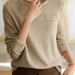 Casual Minimalist Color-Block Long-Sleeve T-Shirt - liwisi