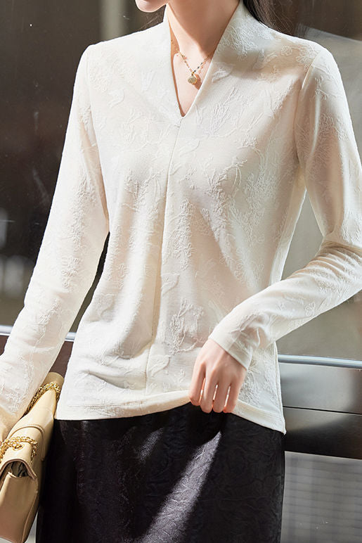 Fashionable Versatile Jacquard T-Shirt - liwisi