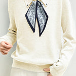 French Fashion Knit Top with Tie - liwisi