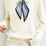 French Fashion Knit Top with Tie - liwisi