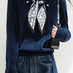 French Fashion Knit Top with Tie - liwisi