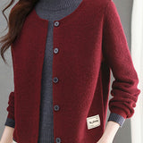 Casual Fake Two-Piece Knit Patchwork Sweater