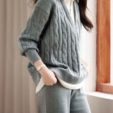 Slouchy Casual Top & Wide-Leg Pants Two-Piece Set