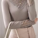 Exquisite Versatile Lace Long-Sleeve Undershirt