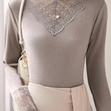 Exquisite Versatile Lace Long-Sleeve Undershirt