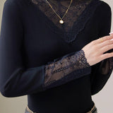 Exquisite Versatile Lace Long-Sleeve Undershirt
