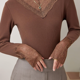 Exquisite Versatile Lace Long-Sleeve Undershirt