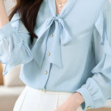 Casual Office Tie-Waist Shirt