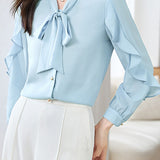 Casual Office Tie-Waist Shirt