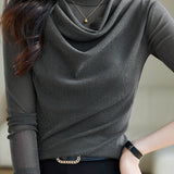 Simple Mesh Long-Sleeve Undershirt