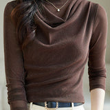 Simple Mesh Long-Sleeve Undershirt