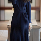 Business Casual Shirt Collar Pleated Dress