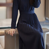 Business Casual Shirt Collar Pleated Dress