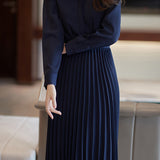 Business Casual Shirt Collar Pleated Dress